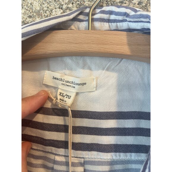 Beachlunchlounge Striped Sleeveless Button-Up Tie-Front Shirt XL - Picture 4 of 7